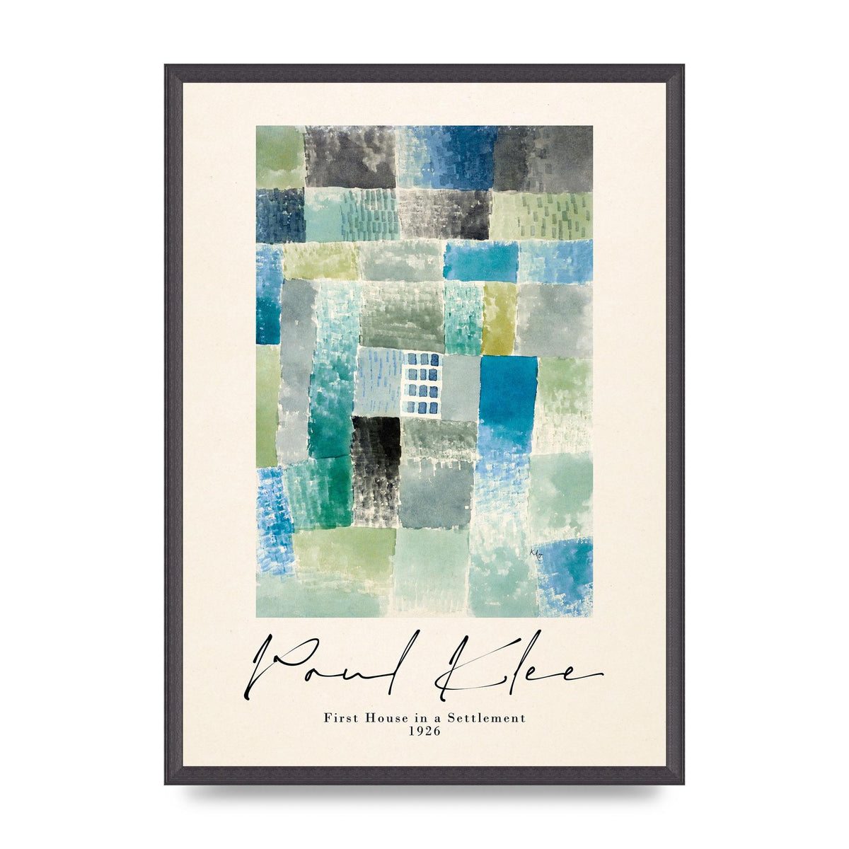 Paul Klee First House In A Settlement 1926 Printed Poster - A2 framed