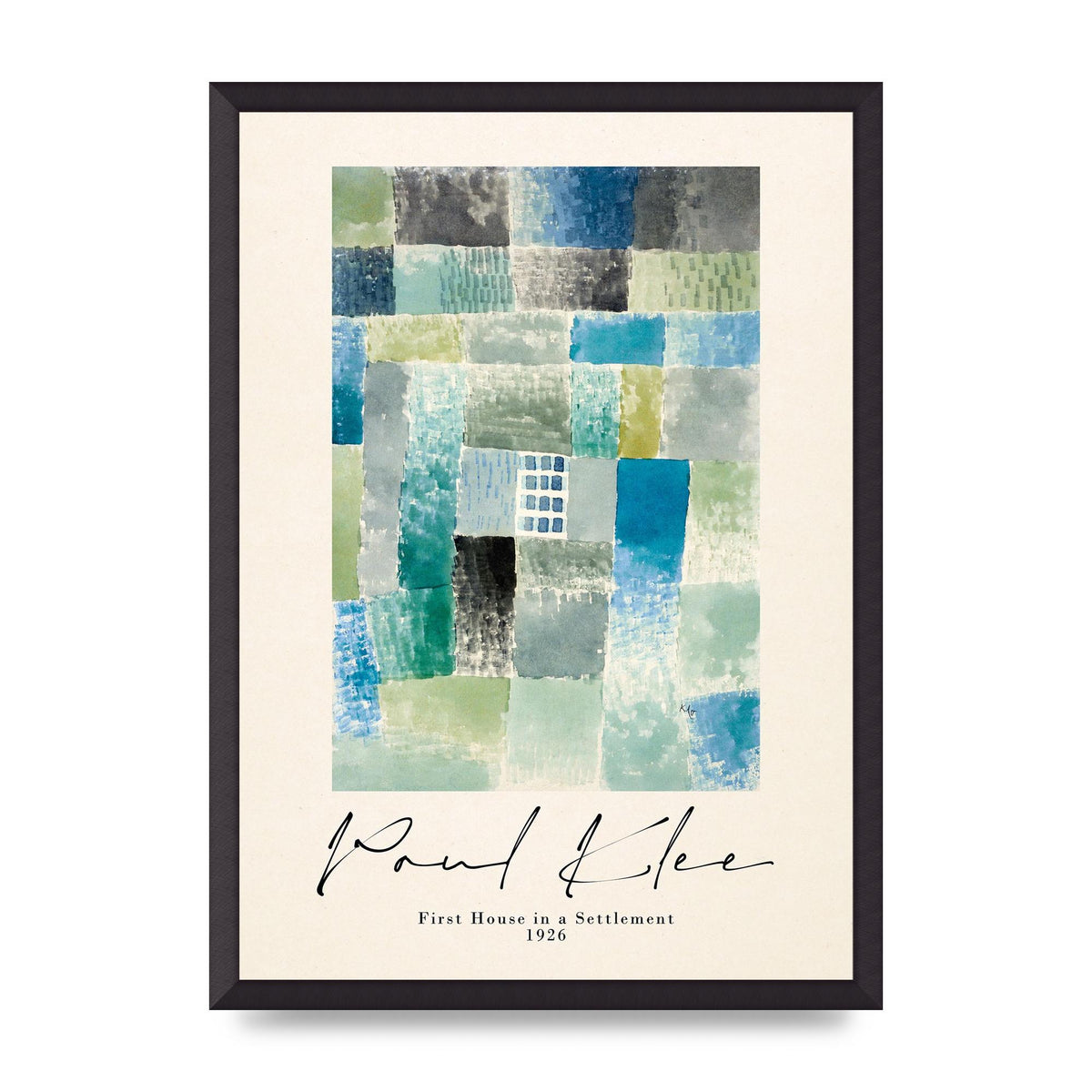 Paul Klee First House In A Settlement 1926 Printed Poster - A2 framed