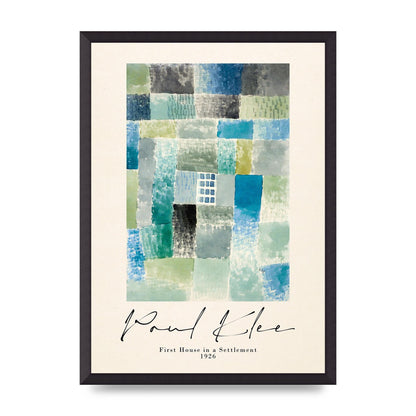 Paul Klee First House In A Settlement 1926 Printed Poster - A2 framed