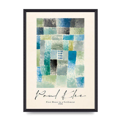Paul Klee First House In A Settlement 1926 Printed Poster - A2 framed