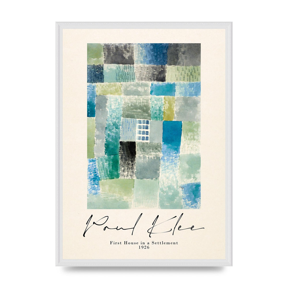 Paul Klee First House In A Settlement 1926 Printed Poster - A2 framed