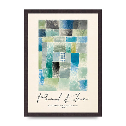 Paul Klee First House In A Settlement 1926 Printed Poster - A3 framed