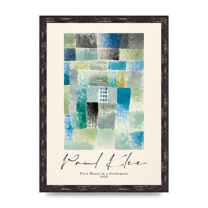 Paul Klee First House In A Settlement 1926 Printed Poster - A3 framed