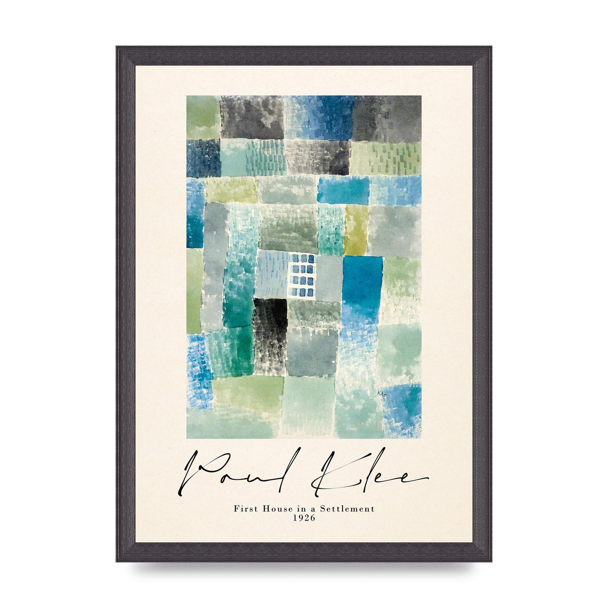 Paul Klee First House In A Settlement 1926 Printed Poster - A3 framed