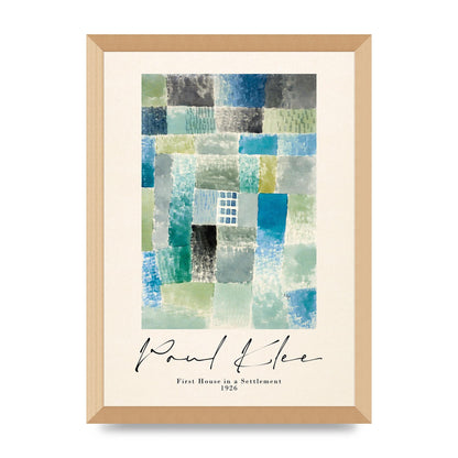 Paul Klee First House In A Settlement 1926 Printed Poster - A3 framed