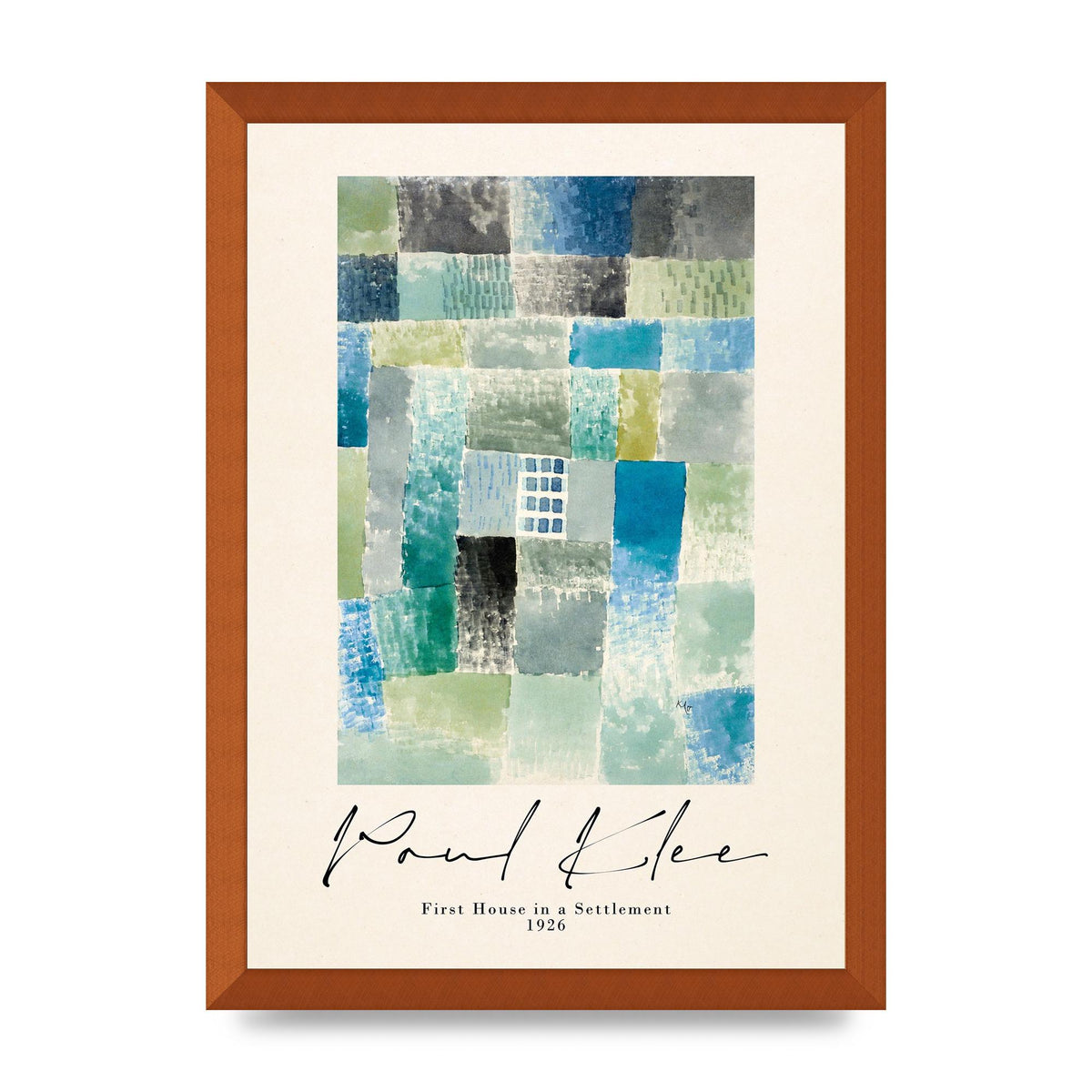 Paul Klee First House In A Settlement 1926 Printed Poster - A3 framed