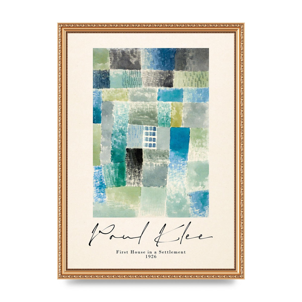 Paul Klee First House In A Settlement 1926 Printed Poster - A3 framed