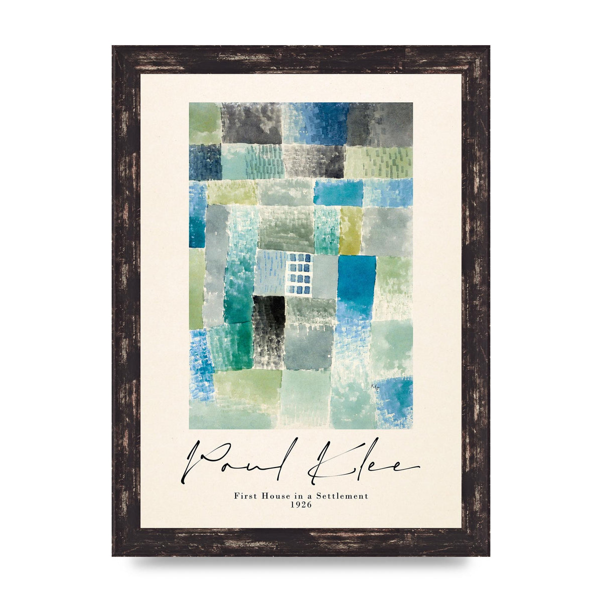 Paul Klee First House In A Settlement 1926 Printed Poster - A4 framed