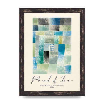 Paul Klee First House In A Settlement 1926 Printed Poster - A4 framed