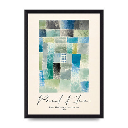 Paul Klee First House In A Settlement 1926 Printed Poster - A4 framed