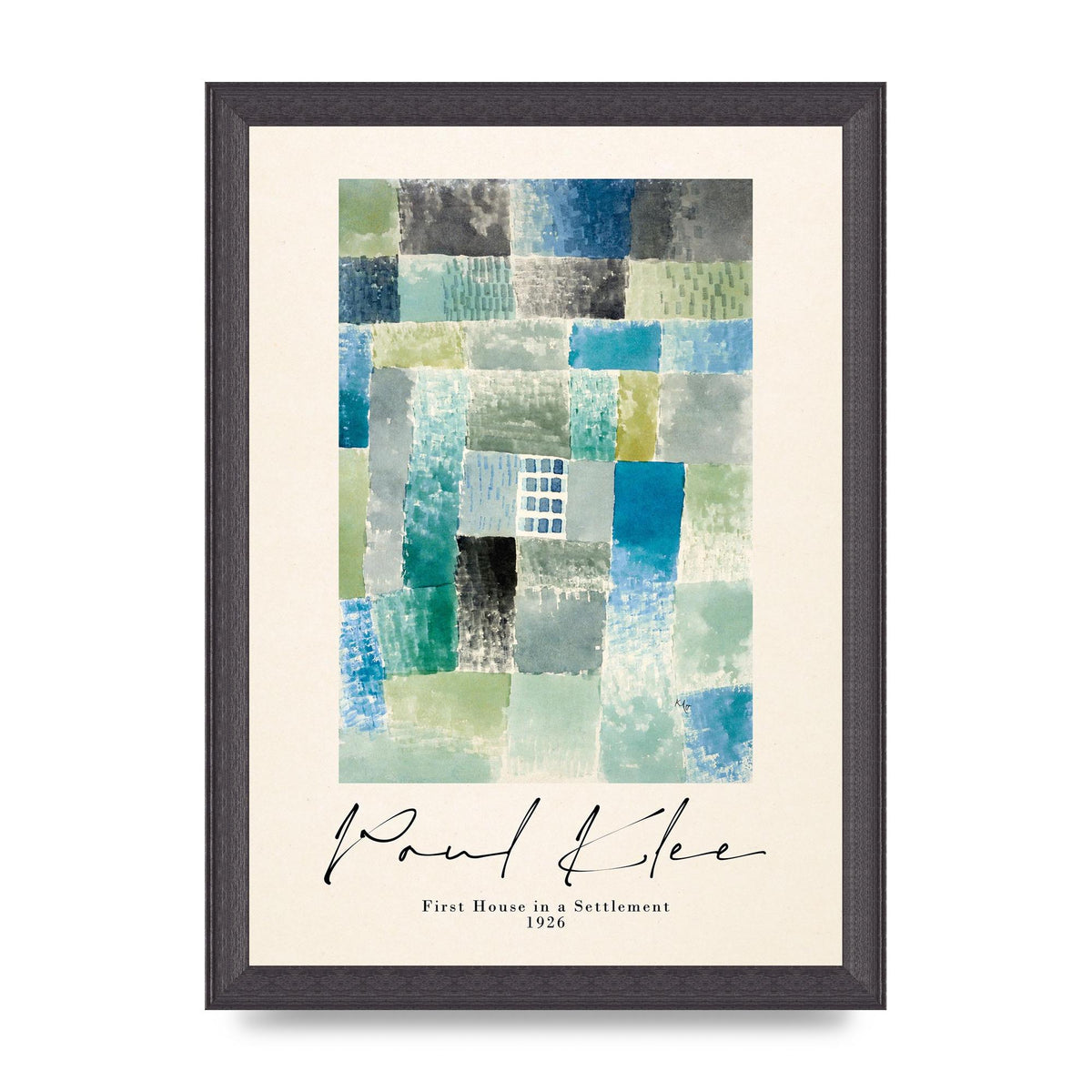 Paul Klee First House In A Settlement 1926 Printed Poster - A4 framed