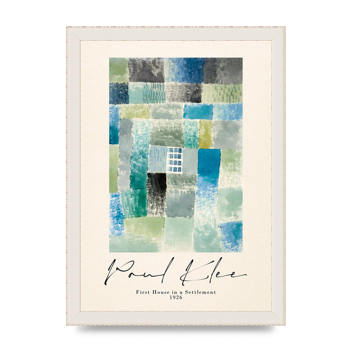 Paul Klee First House In A Settlement 1926 Printed Poster - A4 framed