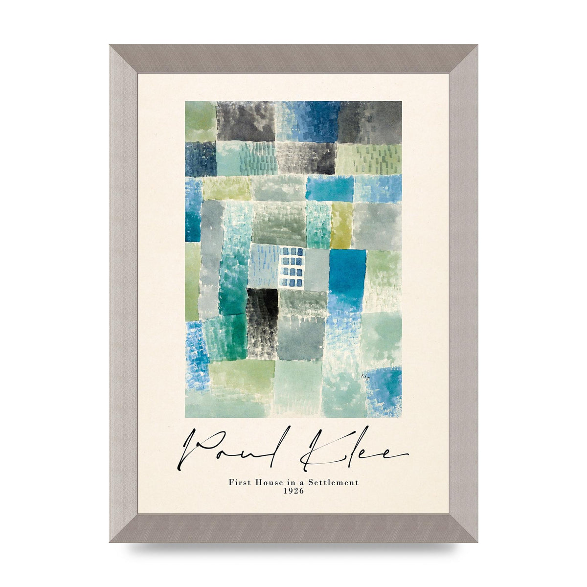 Paul Klee First House In A Settlement 1926 Printed Poster - A4 framed
