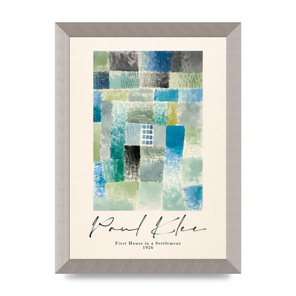Paul Klee First House In A Settlement 1926 Printed Poster - A4 framed