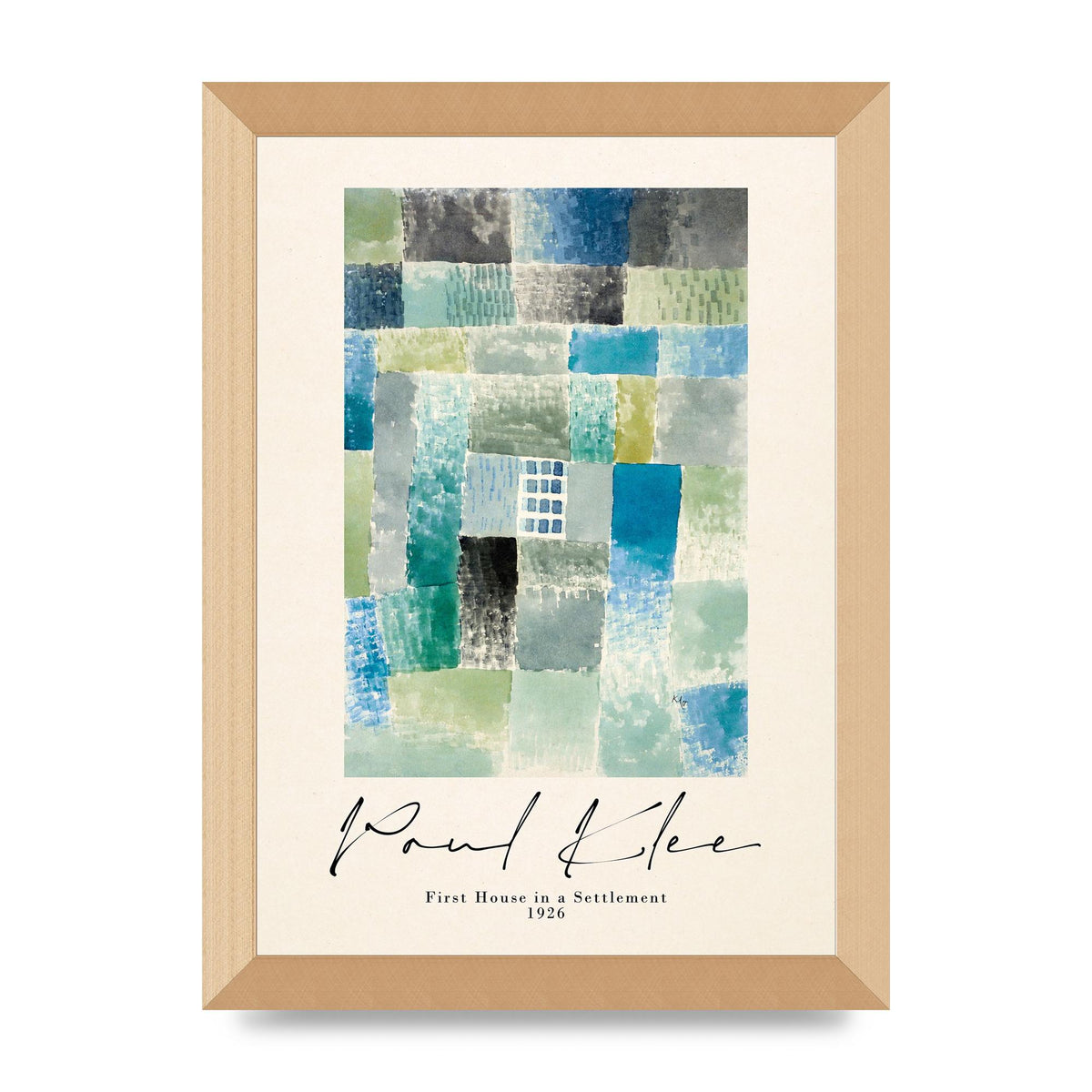 Paul Klee First House In A Settlement 1926 Printed Poster - A4 framed