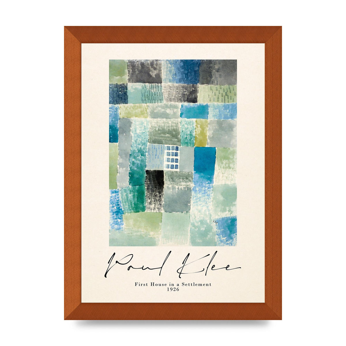 Paul Klee First House In A Settlement 1926 Printed Poster - A4 framed