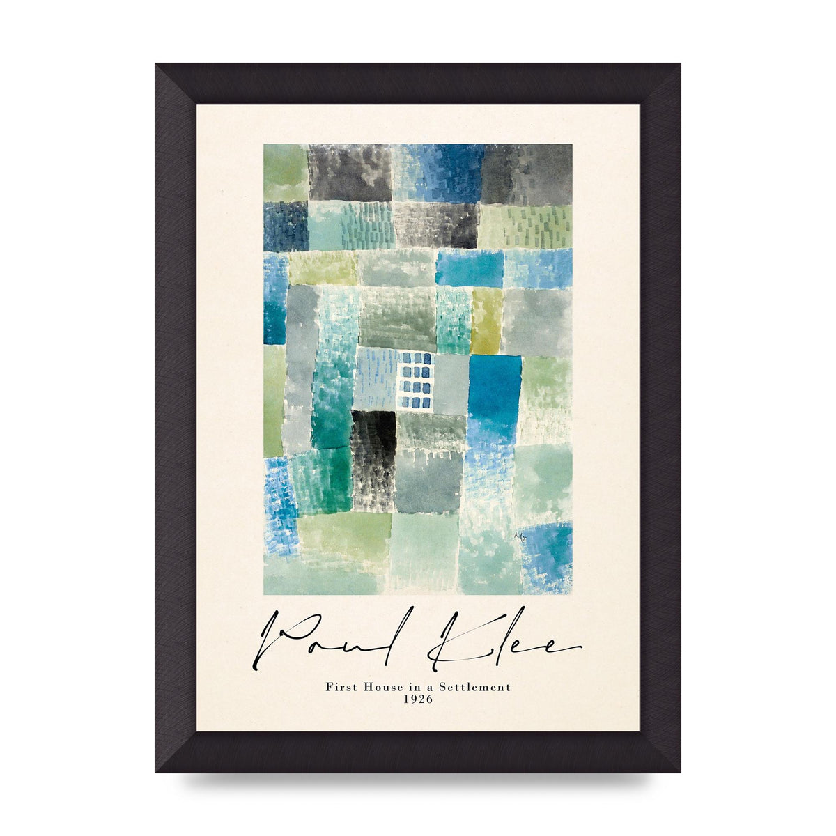 Paul Klee First House In A Settlement 1926 Printed Poster - A4 framed