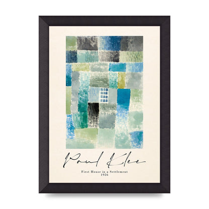Paul Klee First House In A Settlement 1926 Printed Poster - A4 framed