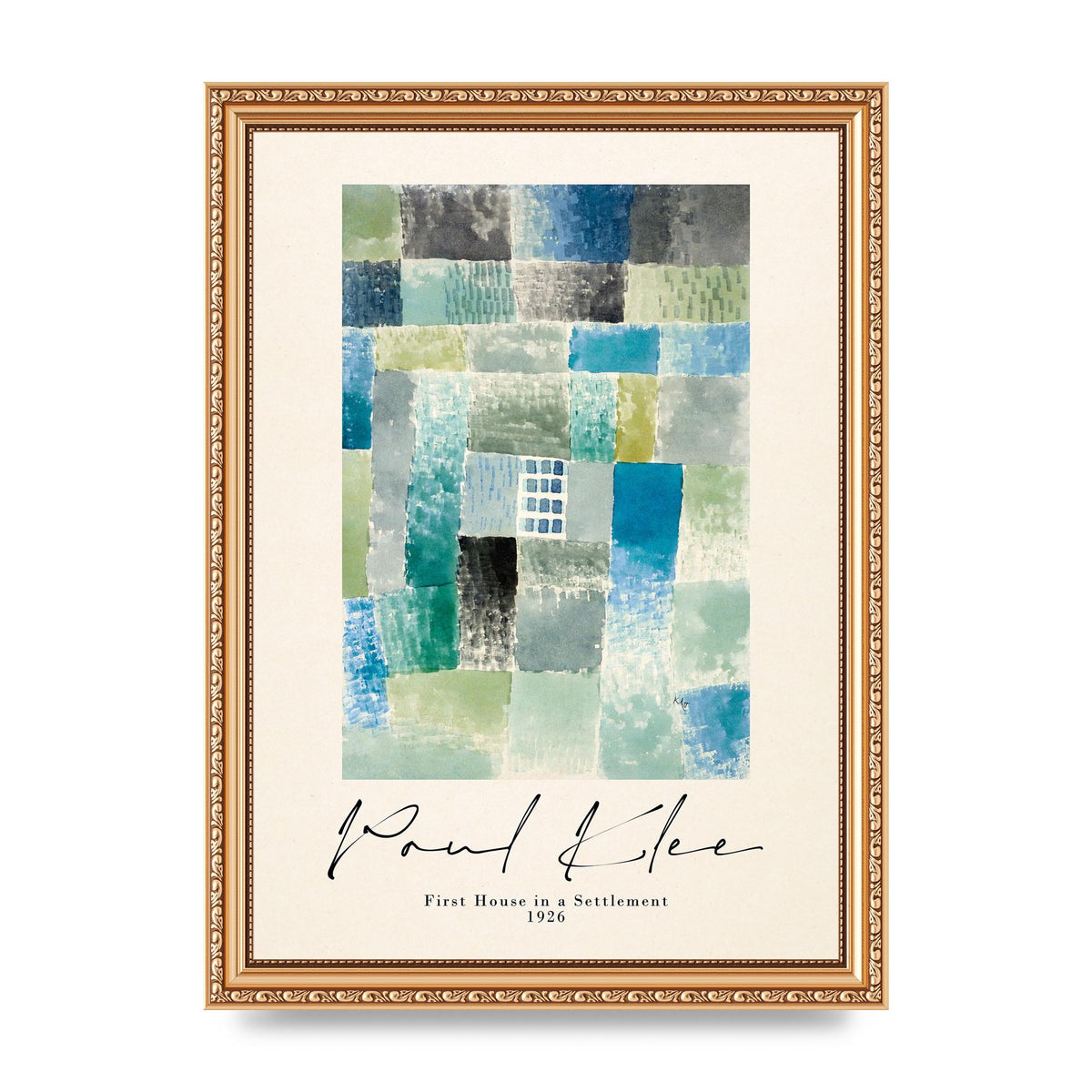 Paul Klee First House In A Settlement 1926 Printed Poster - A4 framed