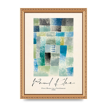 Paul Klee First House In A Settlement 1926 Printed Poster - A4 framed