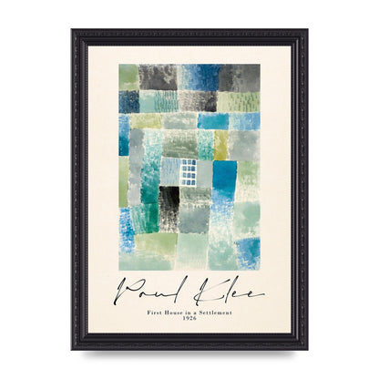 Paul Klee First House In A Settlement 1926 Printed Poster - A4 framed