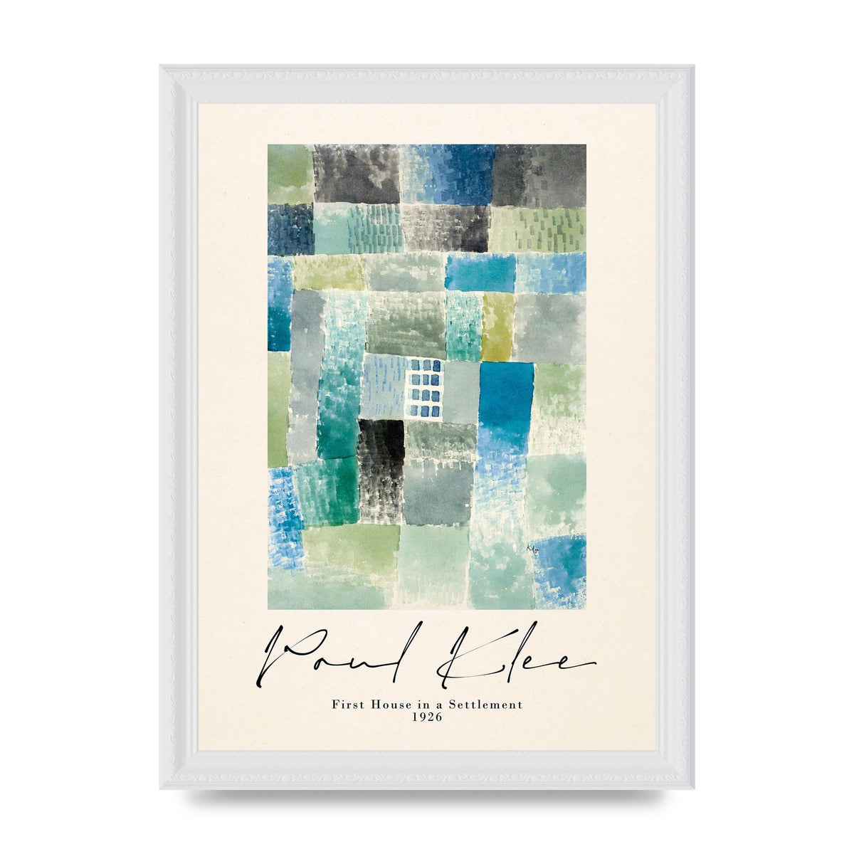 Paul Klee First House In A Settlement 1926 Printed Poster - A4 framed