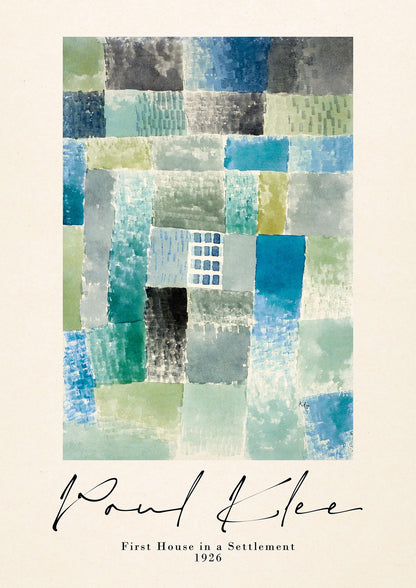 Paul Klee First House In A Settlement 1926 Printed Poster - detail