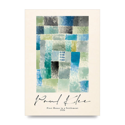 Paul Klee First House In A Settlement 1926 Printed Poster - unframed print
