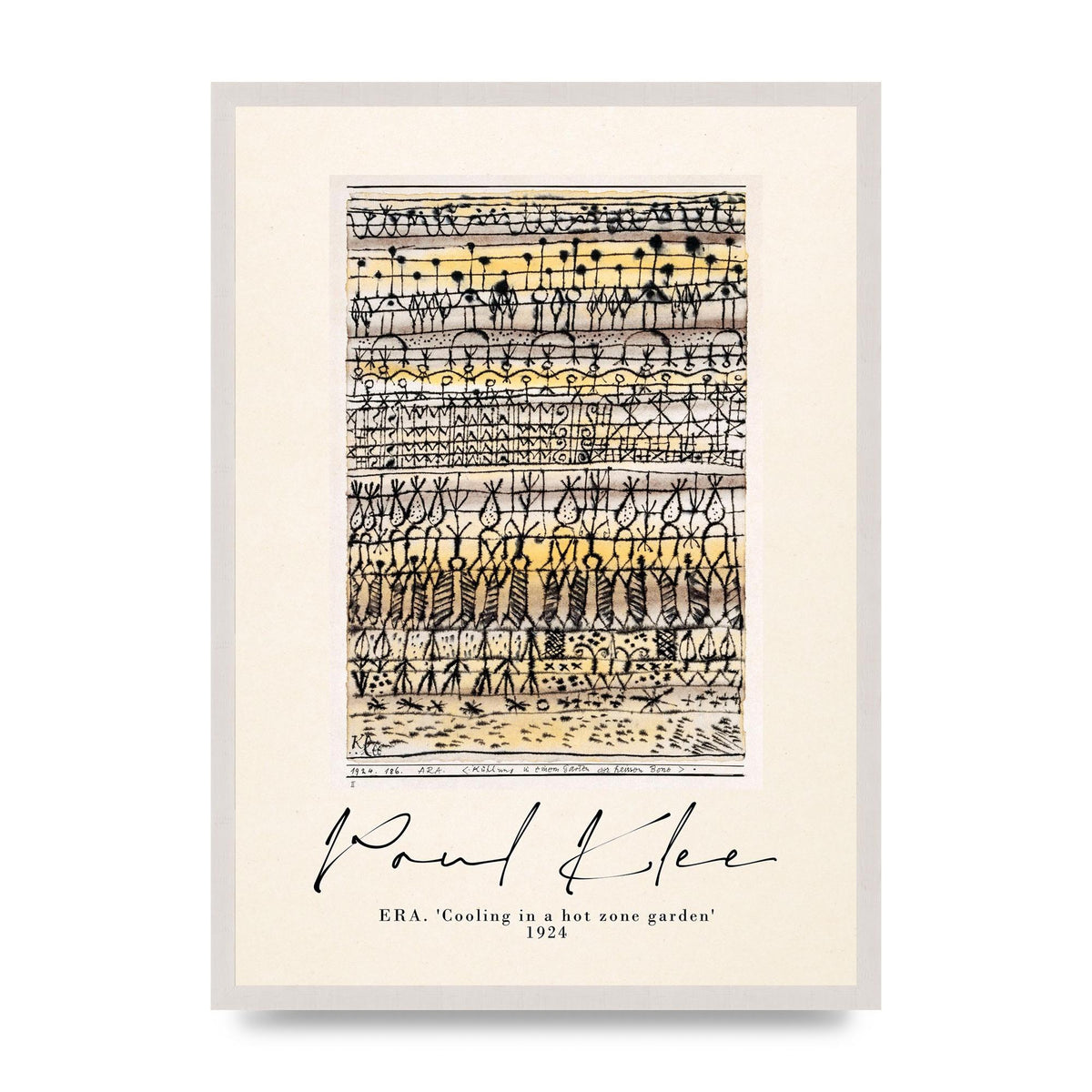 Paul Klee Era Cooling In A Hot Zone Garden 1924 Wall Art - A2 framed