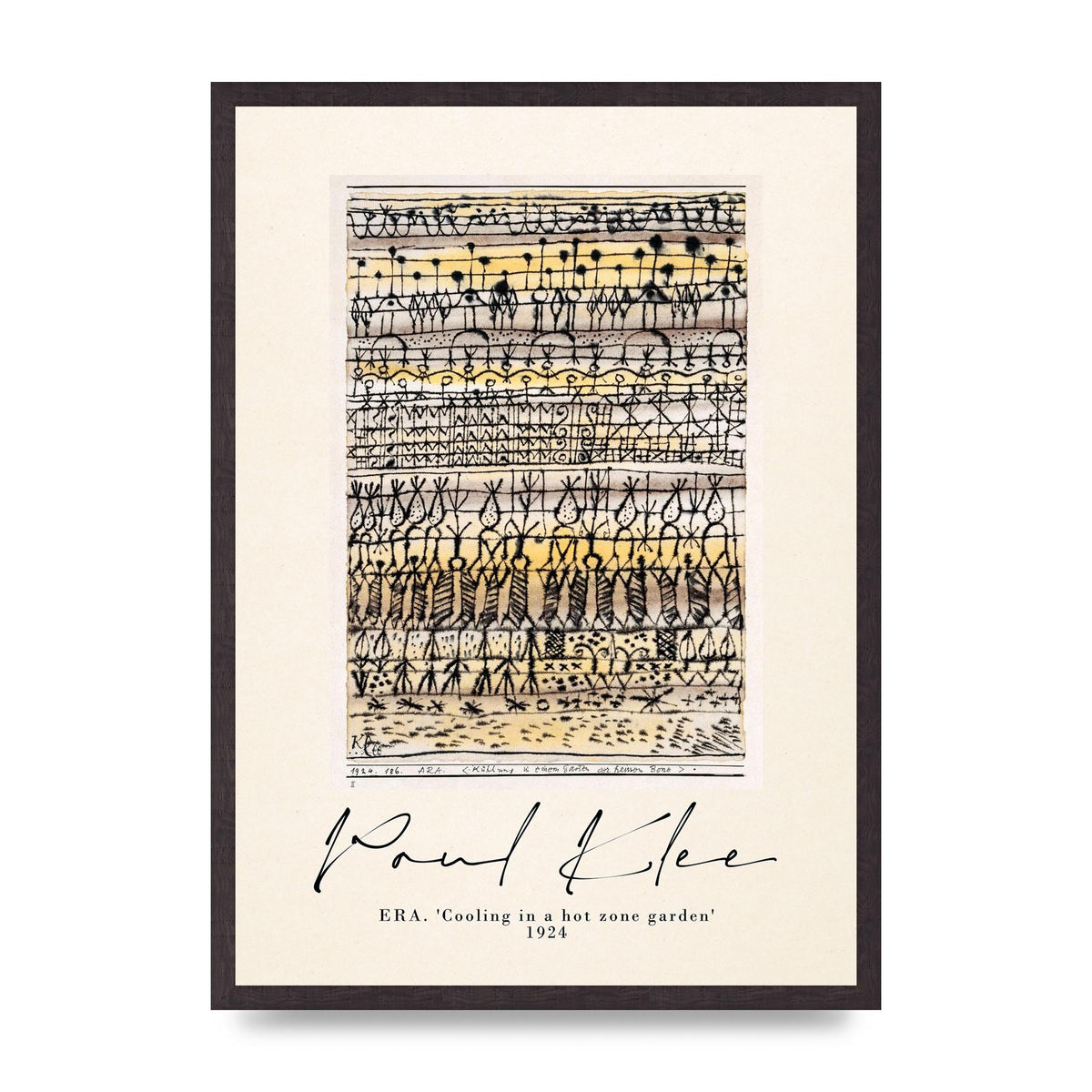 Paul Klee Era Cooling In A Hot Zone Garden 1924 Wall Art - A2 framed