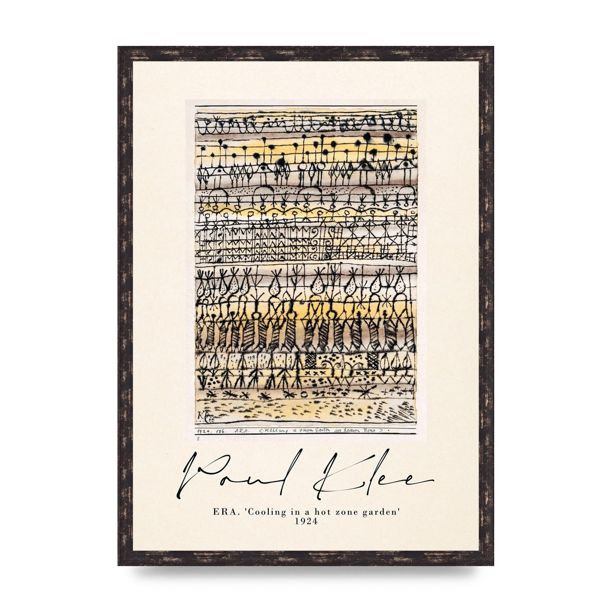 Paul Klee Era Cooling In A Hot Zone Garden 1924 Wall Art - A2 framed