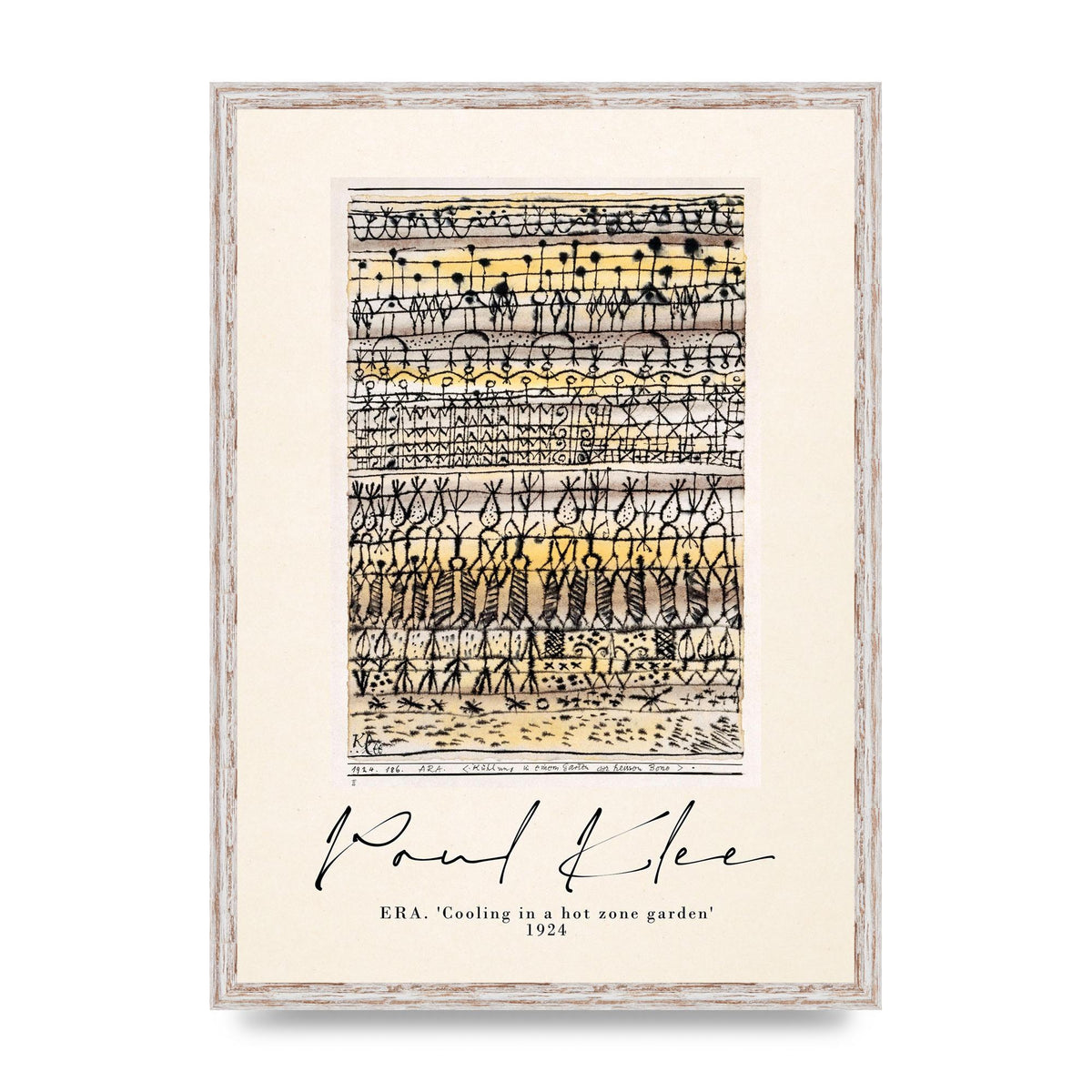 Paul Klee Era Cooling In A Hot Zone Garden 1924 Wall Art - A2 framed