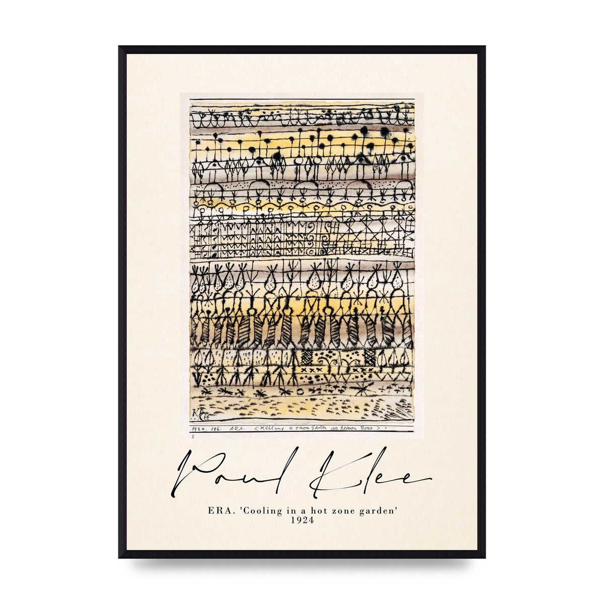 Paul Klee Era Cooling In A Hot Zone Garden 1924 Wall Art - A2 framed