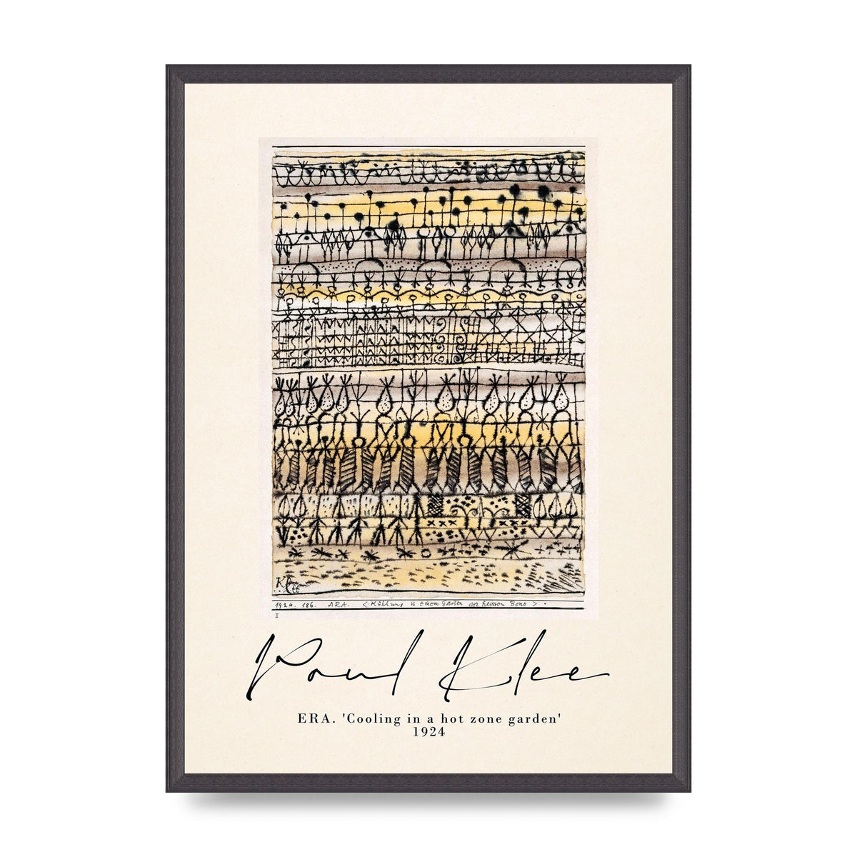Paul Klee Era Cooling In A Hot Zone Garden 1924 Wall Art - A2 framed