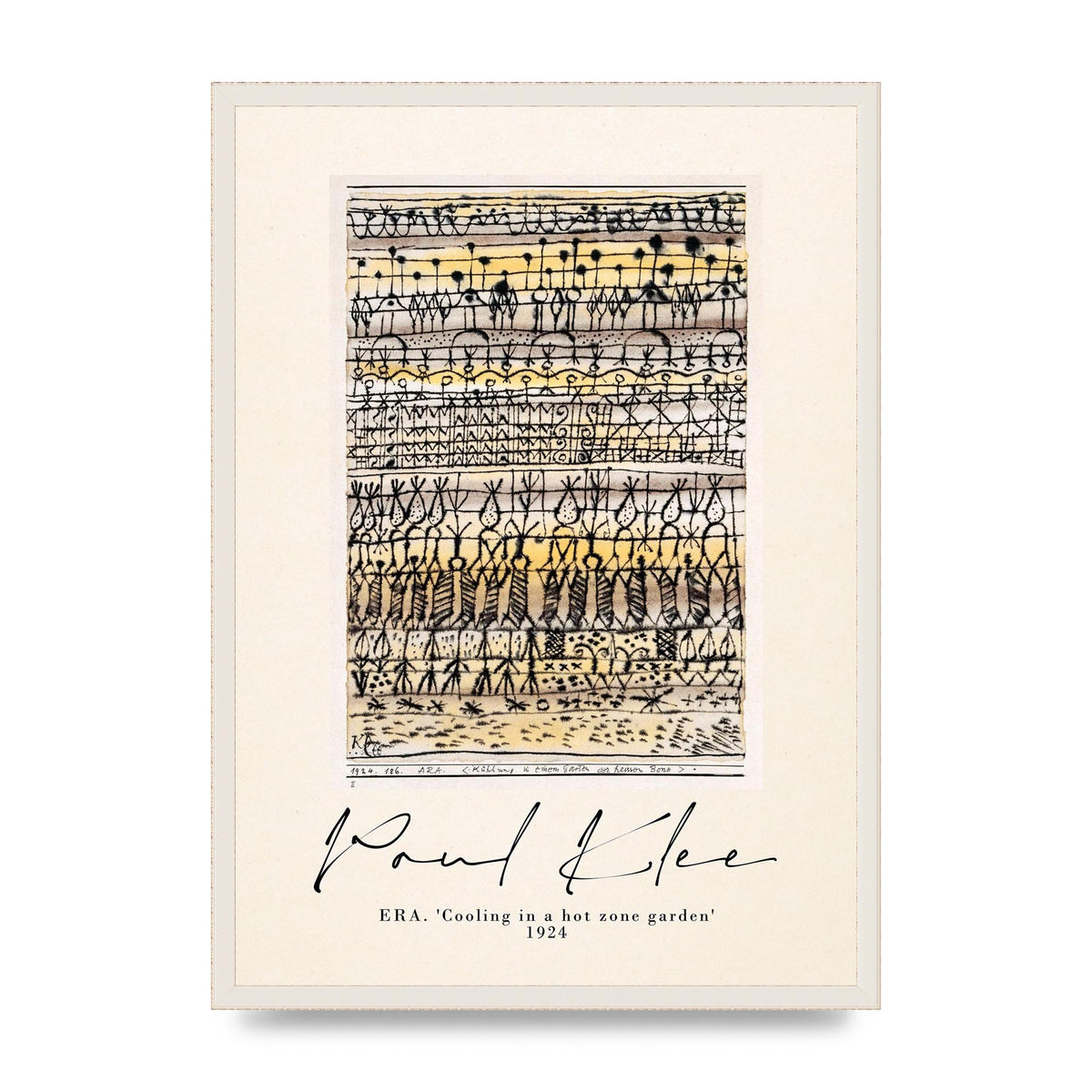 Paul Klee Era Cooling In A Hot Zone Garden 1924 Wall Art - A2 framed