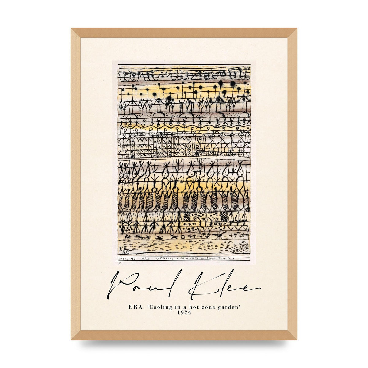 Paul Klee Era Cooling In A Hot Zone Garden 1924 Wall Art - A2 framed