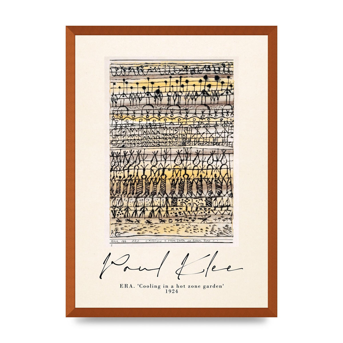 Paul Klee Era Cooling In A Hot Zone Garden 1924 Wall Art - A2 framed