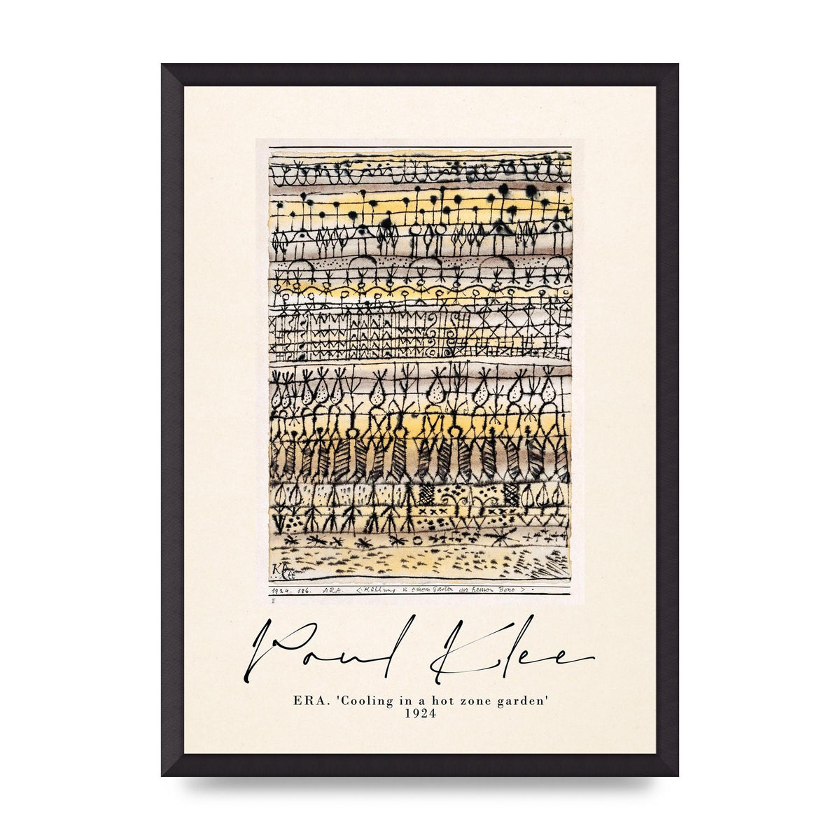 Paul Klee Era Cooling In A Hot Zone Garden 1924 Wall Art - A2 framed