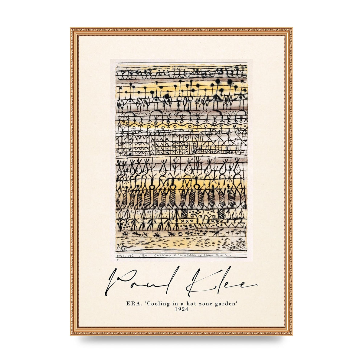 Paul Klee Era Cooling In A Hot Zone Garden 1924 Wall Art - A2 framed