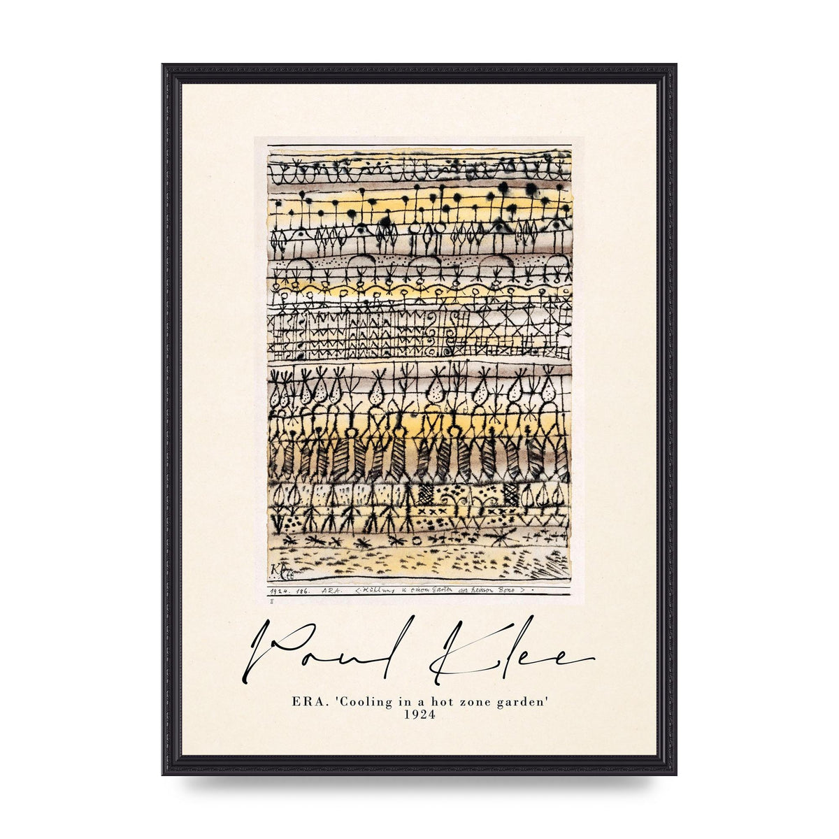 Paul Klee Era Cooling In A Hot Zone Garden 1924 Wall Art - A2 framed