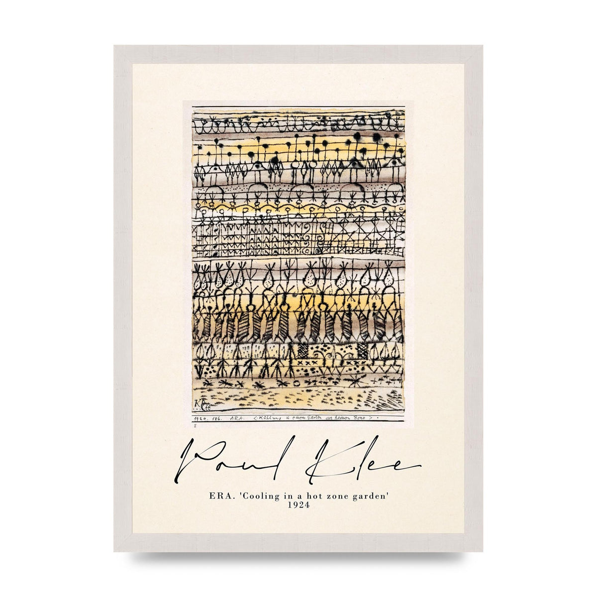 Paul Klee Era Cooling In A Hot Zone Garden 1924 Wall Art - A3 framed