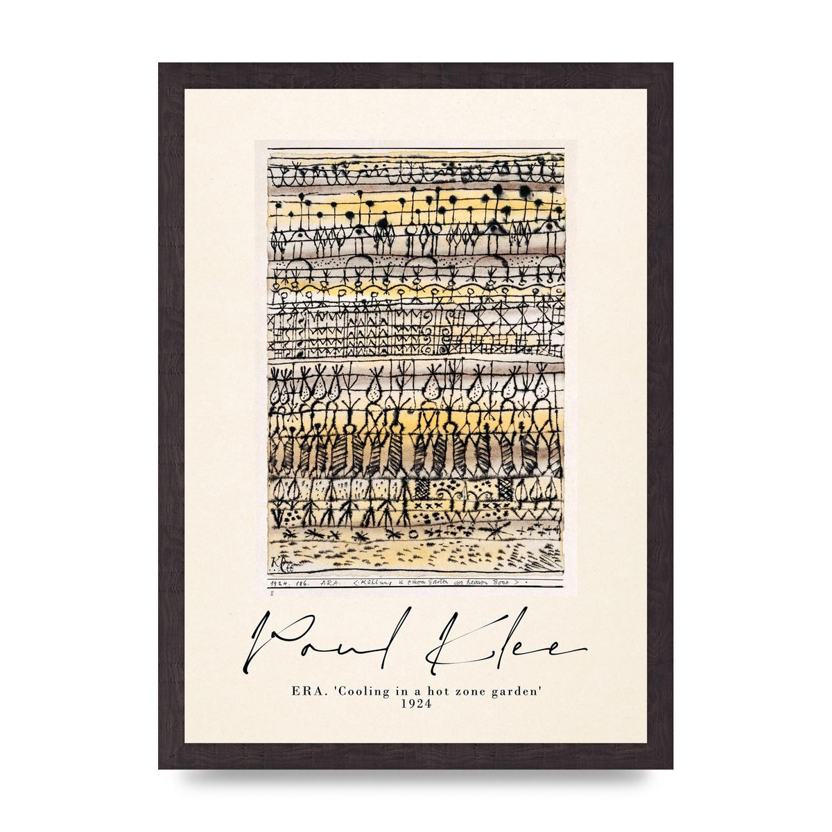 Paul Klee Era Cooling In A Hot Zone Garden 1924 Wall Art - A3 framed