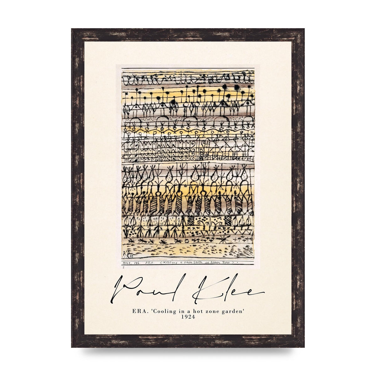 Paul Klee Era Cooling In A Hot Zone Garden 1924 Wall Art - A3 framed