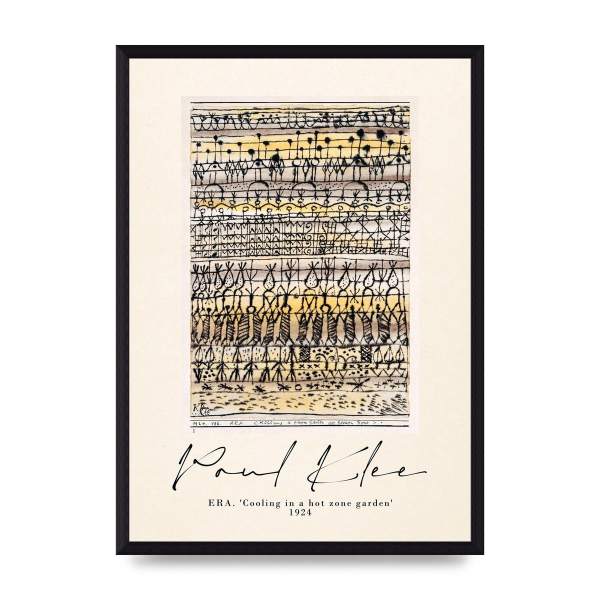 Paul Klee Era Cooling In A Hot Zone Garden 1924 Wall Art - A3 framed