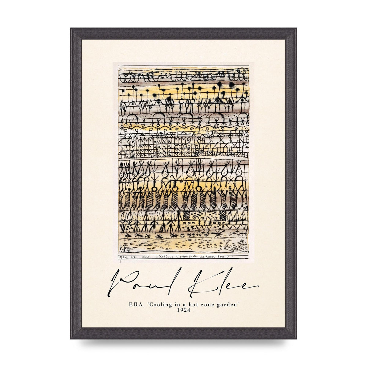 Paul Klee Era Cooling In A Hot Zone Garden 1924 Wall Art - A3 framed
