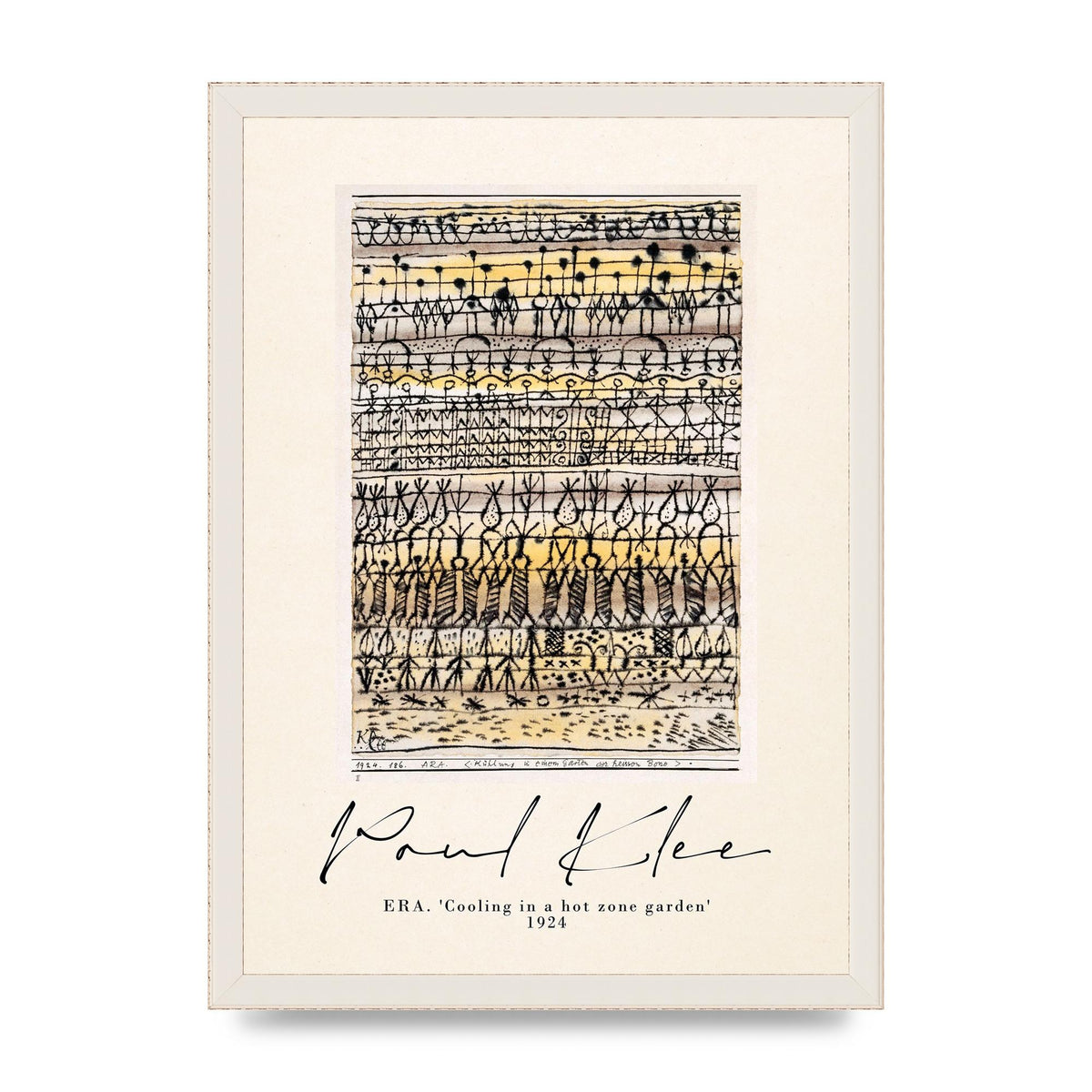 Paul Klee Era Cooling In A Hot Zone Garden 1924 Wall Art - A3 framed