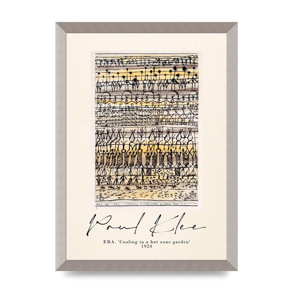 Paul Klee Era Cooling In A Hot Zone Garden 1924 Wall Art - A3 framed