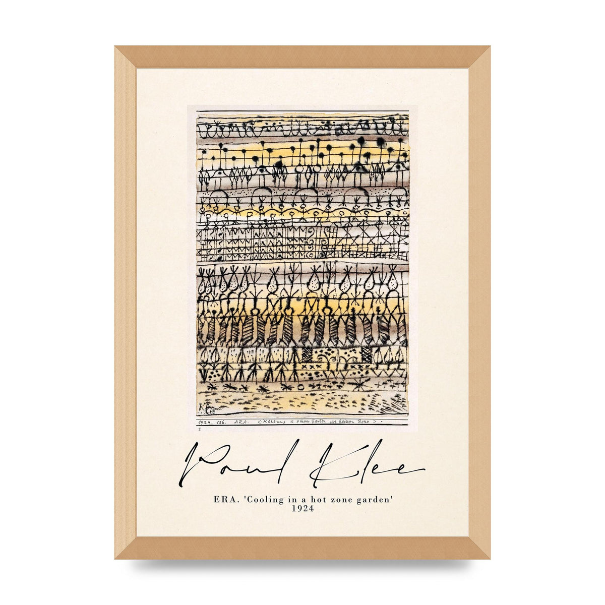 Paul Klee Era Cooling In A Hot Zone Garden 1924 Wall Art - A3 framed