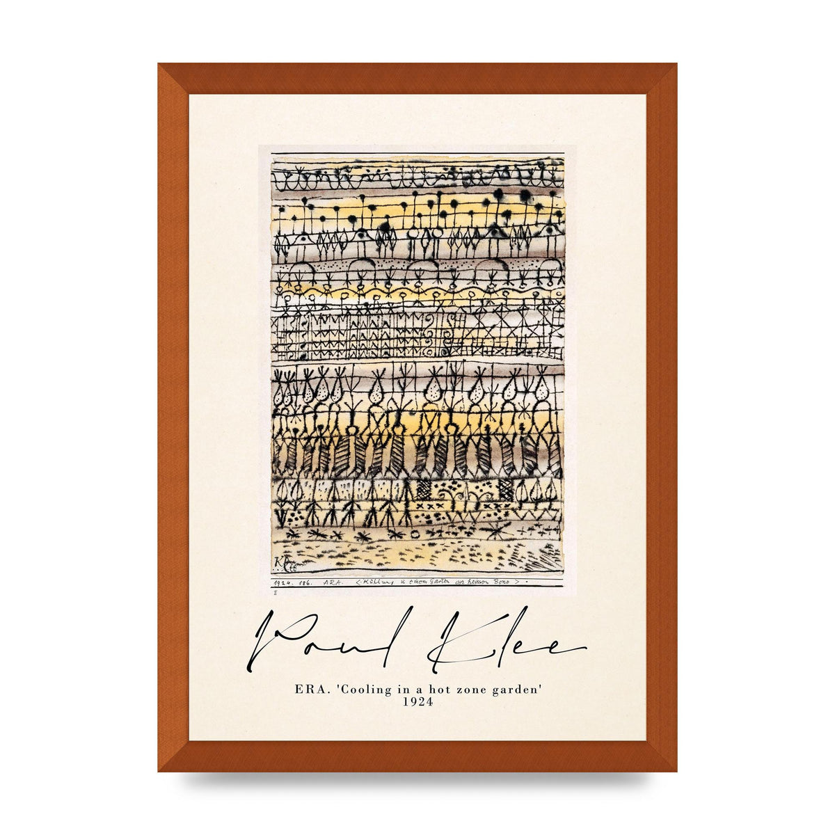 Paul Klee Era Cooling In A Hot Zone Garden 1924 Wall Art - A3 framed