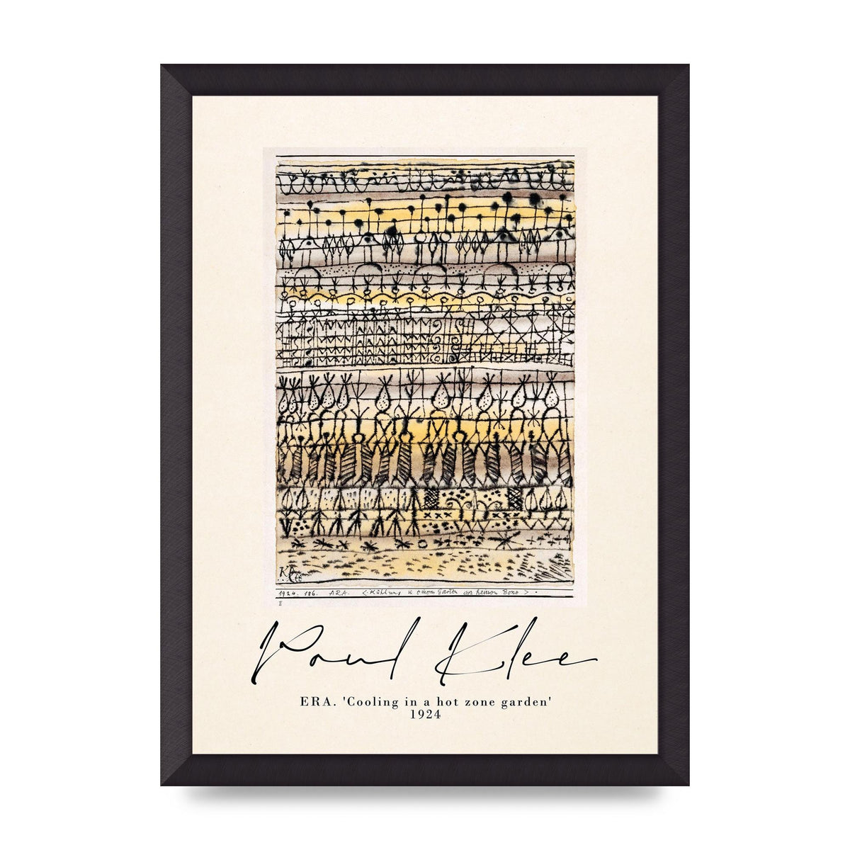 Paul Klee Era Cooling In A Hot Zone Garden 1924 Wall Art - A3 framed